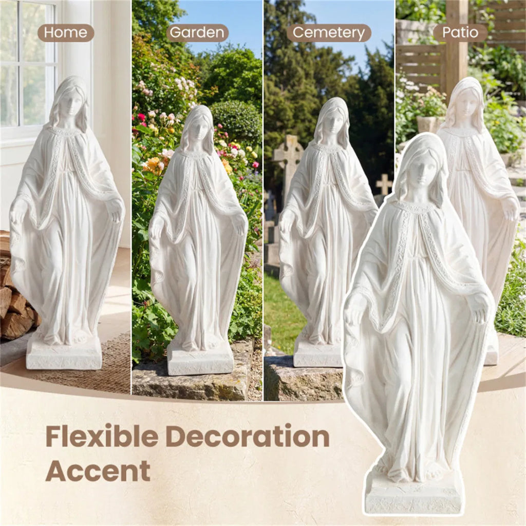 31.5 inch white Virgin Mary garden statue – home, garden, cemetery and patio ideas