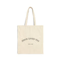 Jesus Loves You Cotton Canvas Tote Bag — Inspirational Faith Grocery & Everyday Shopper