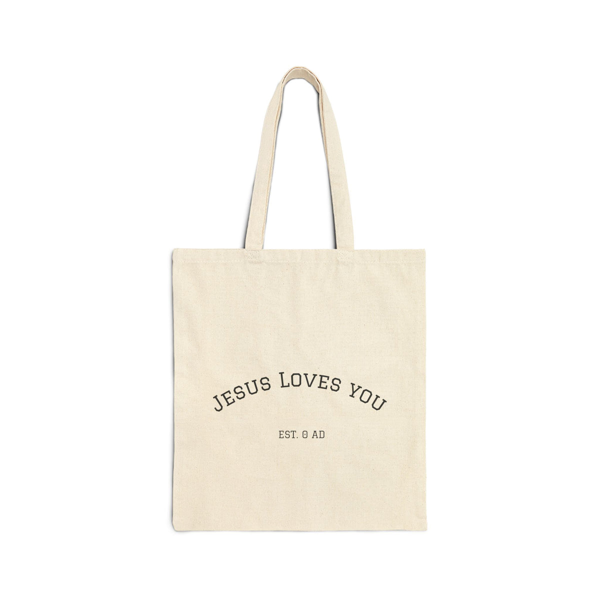 Jesus Loves You Cotton Canvas Tote Bag — Inspirational Faith Grocery & Everyday Shopper