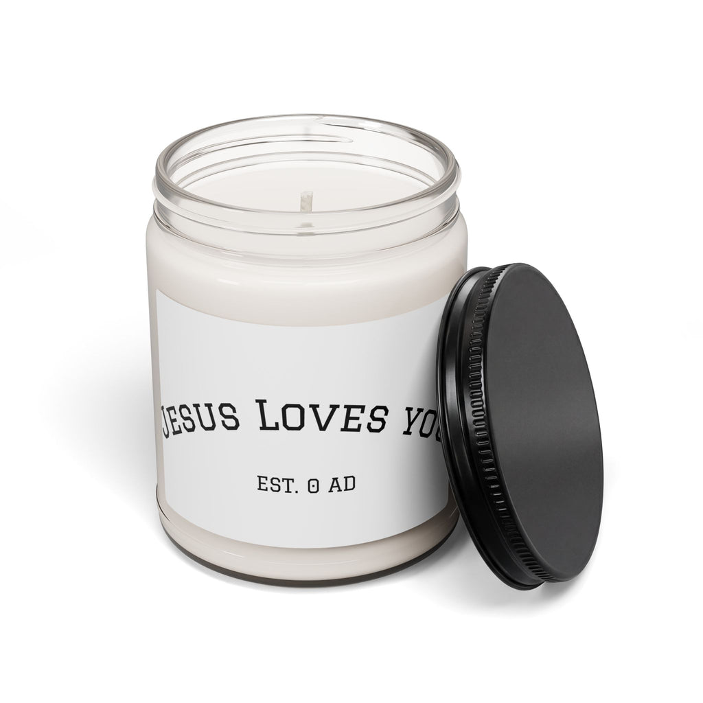 Scented Soy Candle — "Jesus Loves You" 9oz Inspirational Jar Candle
