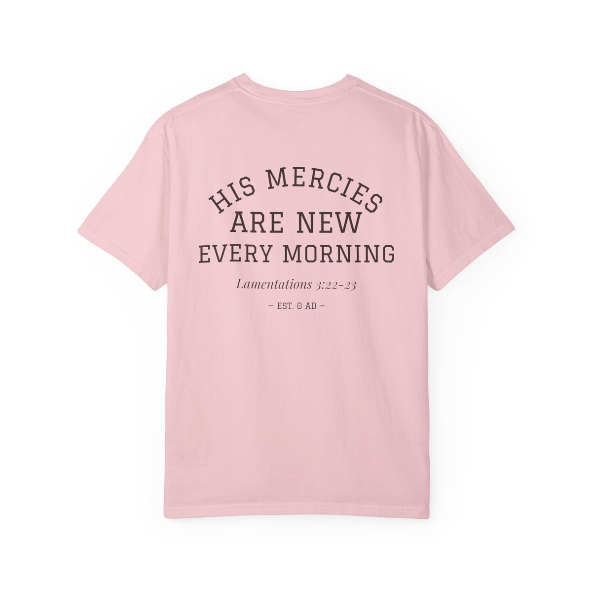 His Mercies Are New Every Morning Back Print Tee | Comfort Colors Christian Shirt