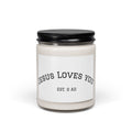 Scented Soy Candle — "Jesus Loves You" 9oz Inspirational Jar Candle