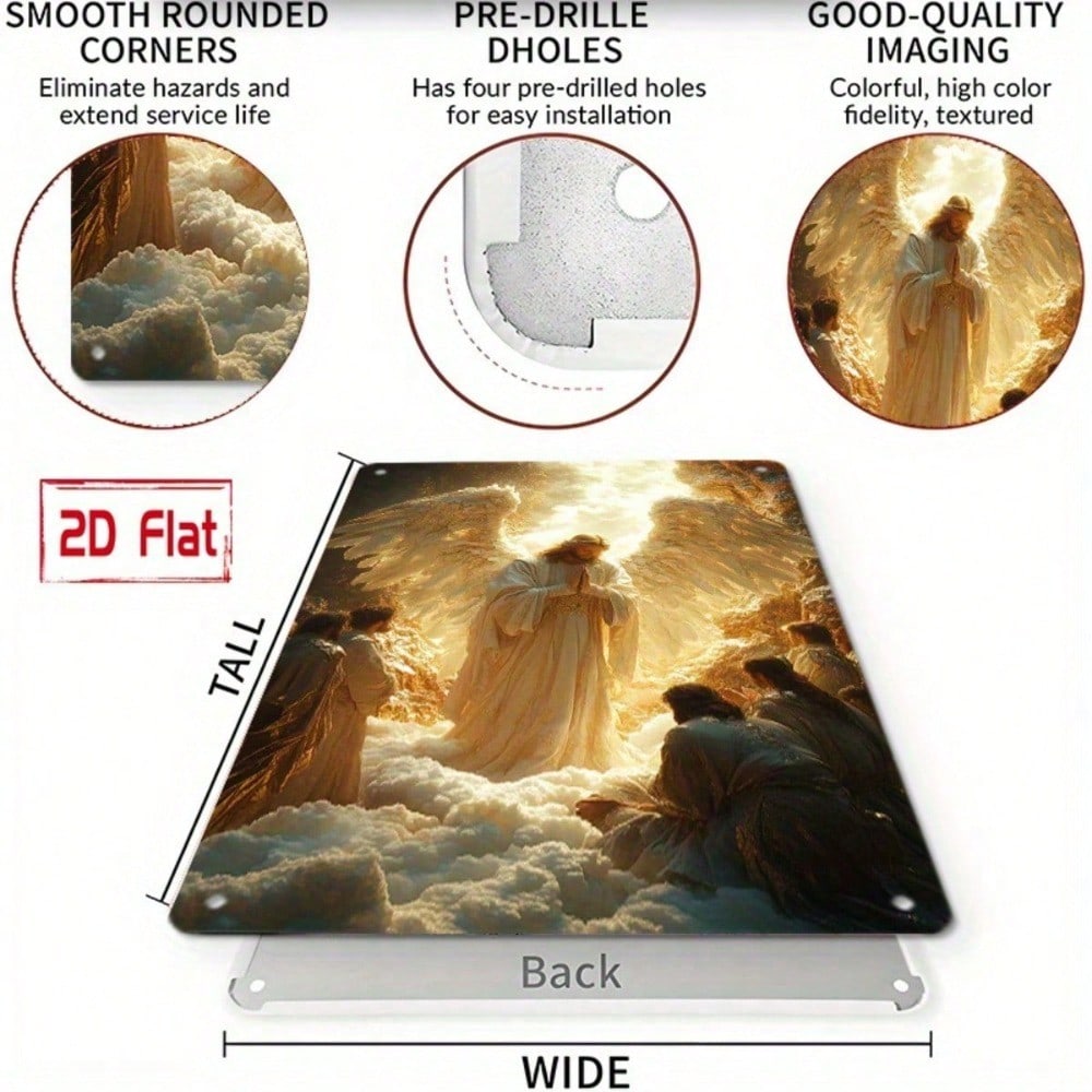 Angel prayer tin wall sign – rounded corners and pre-drilled holes